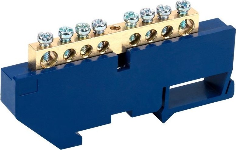 Шина REXANT 11-2340 «N» нулевая на DIN-рейку 6x9 мм стойка бол. 8 гр.