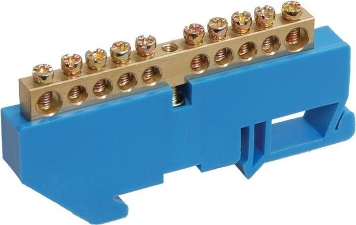 Шина REXANT 11-2341 «N» нулевая на DIN-рейку 6x9 мм стойка бол. 10 гр.