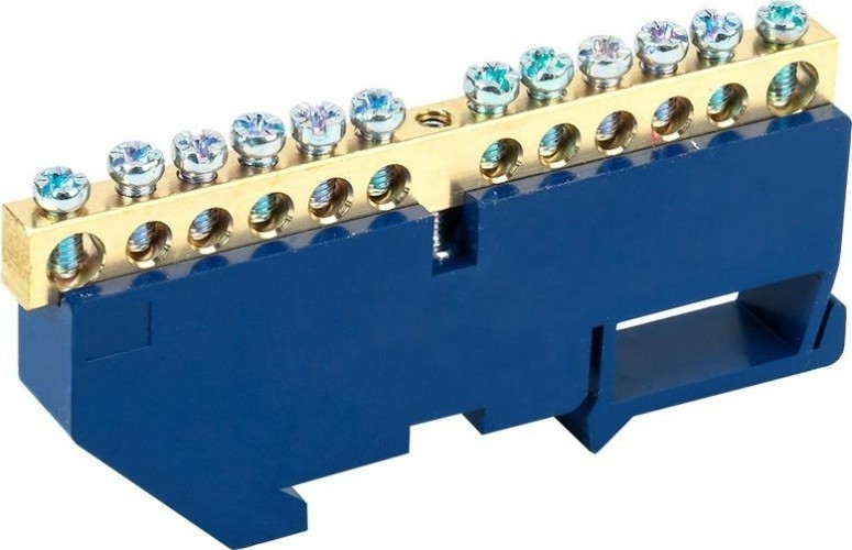 Шина REXANT 11-2342 «N» нулевая на DIN-рейку 6x9 мм стойка бол. 12 гр.