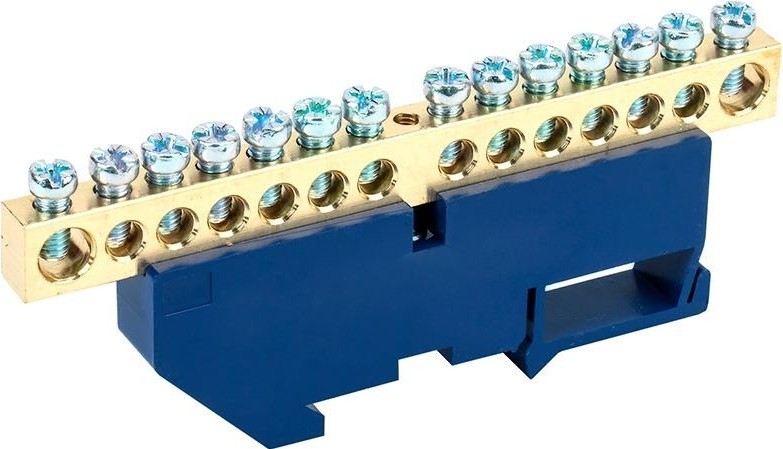 Шина REXANT 11-2350 «N» нулевая на DIN-рейку 8x12 мм стойка бол. 14 гр