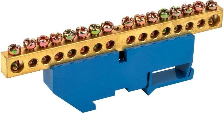 Шина REXANT 11-2351 «N» нулевая на DIN-рейку 8x12 мм стойка бол. 16 гр