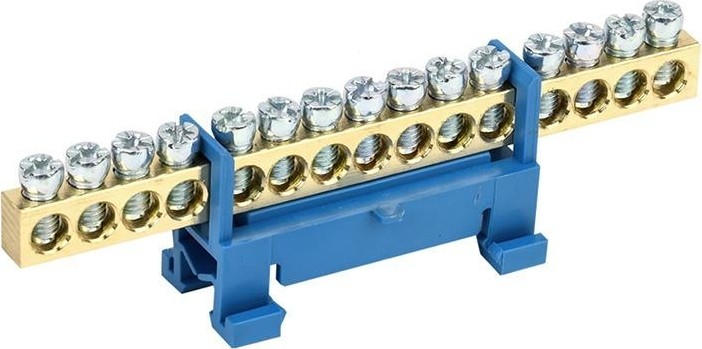 Шина REXANT 11-2356 «N» нулевая тип «Стойка» на DIN-рейку 6x9 мм 15 гр