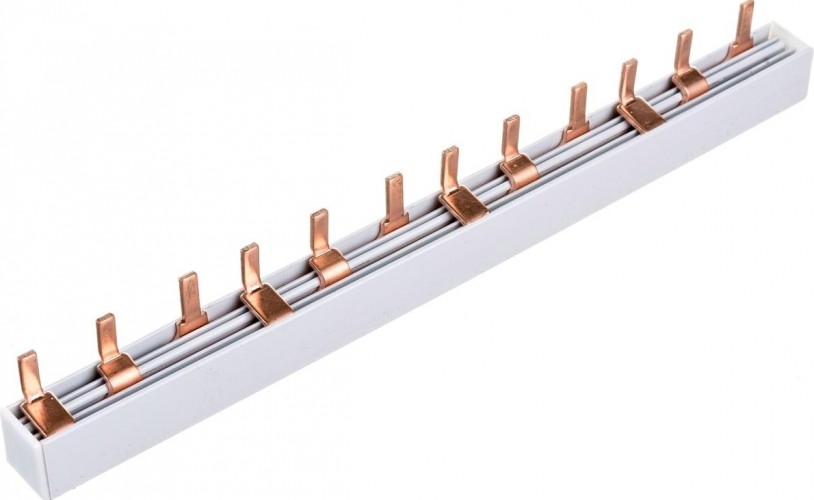 Шина REXANT 3Р 100 А, 11-2256 соединительная типа PIN 12  штырей, 22 см. 11-2256