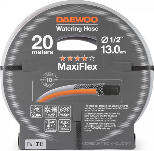 Шланг для полива DAEWOO DWH 3113 maxiflex ⌀1/2" (13мм), 20 м - изображение 3