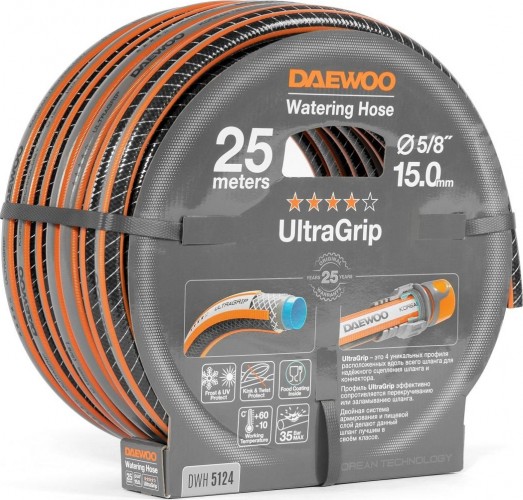 Шланг для полива DAEWOO UltraGrip 5/8" х 25 м DWH 5124 - изображение 3