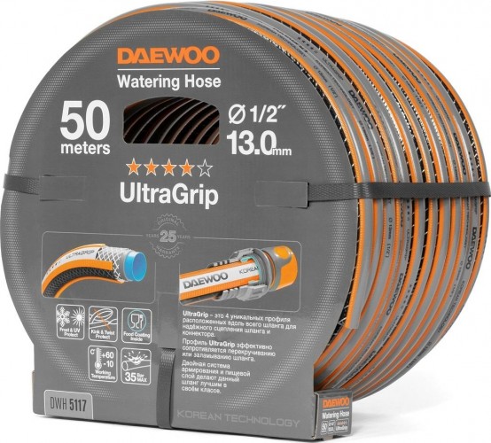 Шланг для полива DAEWOO UltraGrip 1/2" х 50 м DWH 5117 - изображение 2