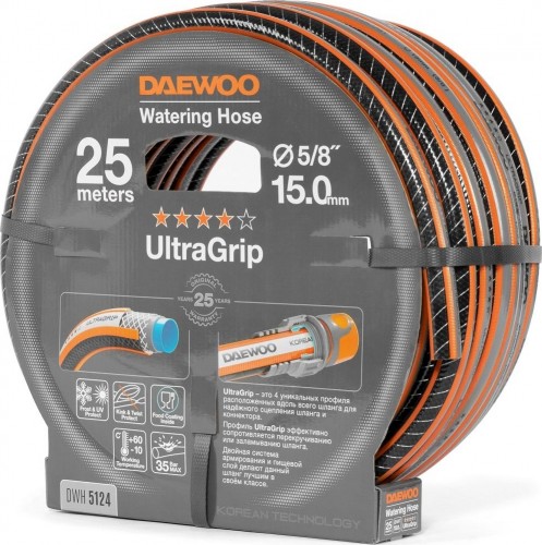 Шланг для полива DAEWOO UltraGrip 5/8" х 25 м DWH 5124 - изображение 2