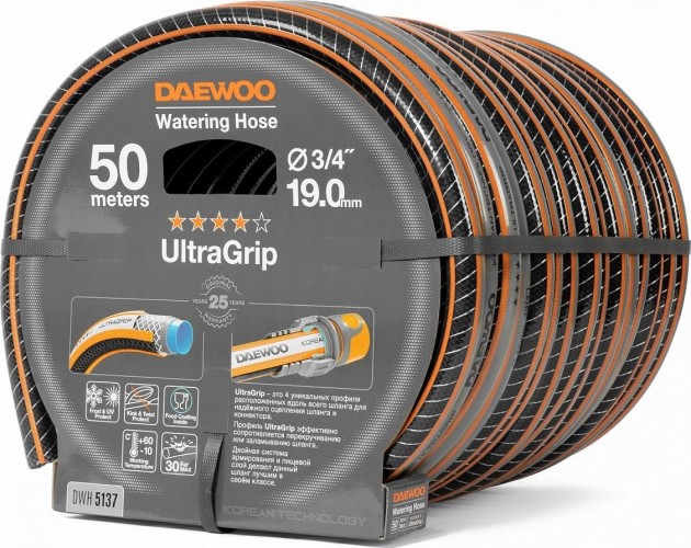 Шланг для полива DAEWOO UltraGrip 3/4" х 50 м DWH 5137 - изображение 2
