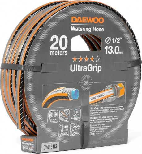 Шланг для полива DAEWOO UltraGrip 1/2" х 20 м DWH 5113 - изображение 3