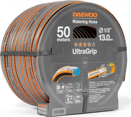 Шланг для полива DAEWOO UltraGrip 1/2" х 50 м DWH 5117 - изображение 3