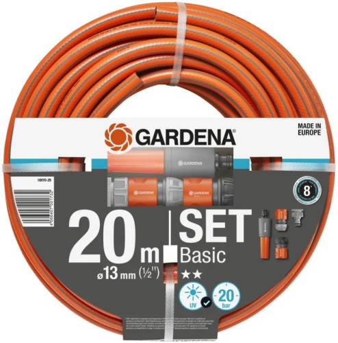 Шланг для полива GARDENA Basic 1/2" х 20 м с комплектом фитингов 18970-29.000.00 18970-29.000.00