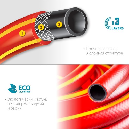 Шланг для полива GRINDA EXPERT 3 proline 1/2" 50 м 35 атм трехслойный армированный 8-429005-1/2-50_z02 - изображение 3