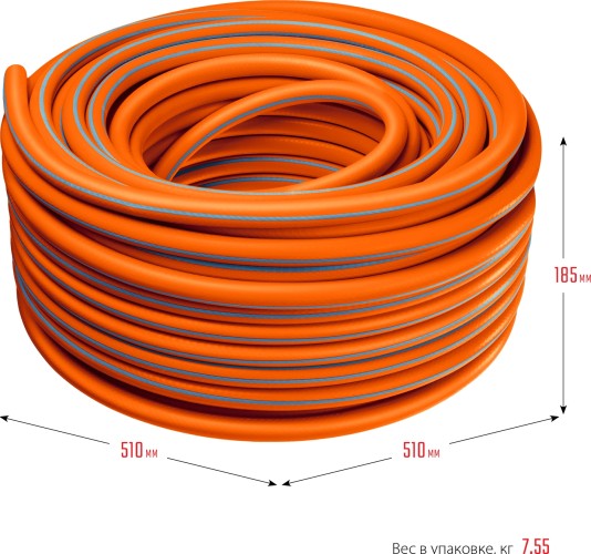 Шланг для полива GRINDA PROLine FLEX 3 3/4" 50 м 20 атм из термоэластопласта трехслойны 429008-3/4-50 - изображение 5