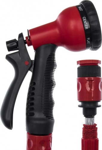 Шланг для полива QUATTRO ELEMENTI  растягивающийся 15 метров, латекс, премиум + пистолет 244-872 - изображение 2