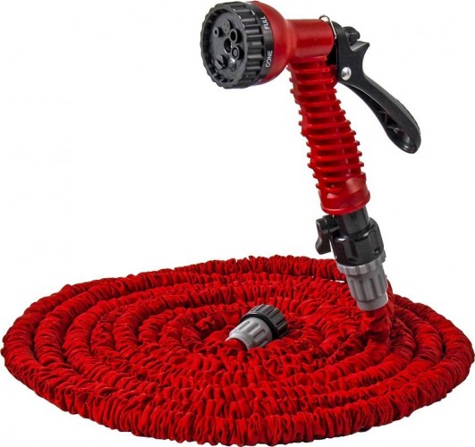 Шланг для полива QUATTRO ELEMENTI  растягивающийся 23 метра, латекс, + пистолет 244-865