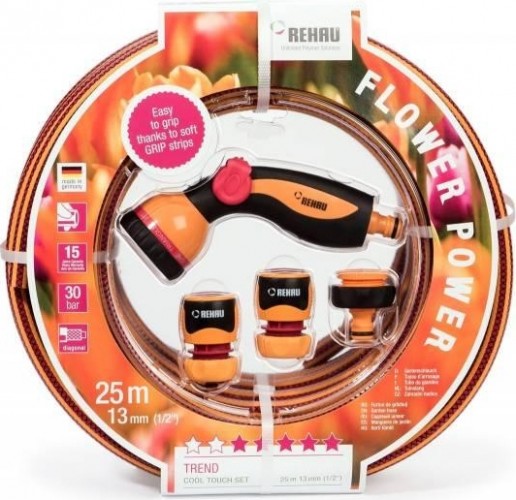 Шланг для полива REHAU COOL TOUCH Flower Power 1/2" х 25 м 10977981600 Б0035181