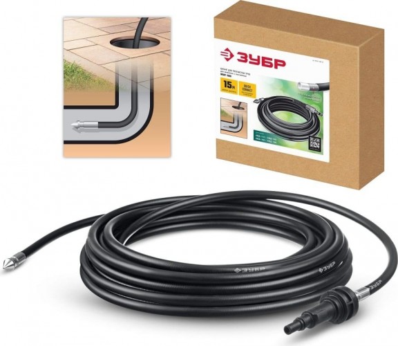Шланг для прочистки труб ЗУБР МИГ-180 15 м 70414-180-15