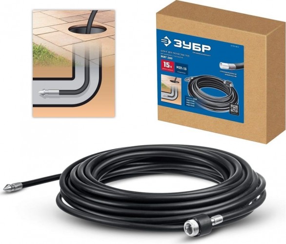 Шланг для прочистки труб ЗУБР МИГ-280 15 м 70414-280-15