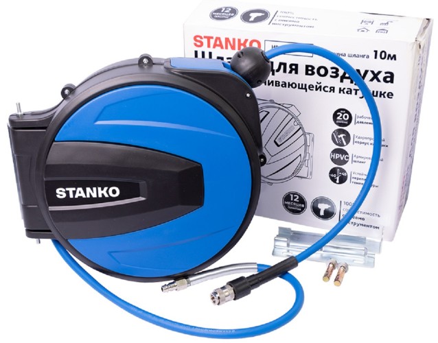 Шланг на самоскручивающейся катушке  СТАНКОИМПОРТ HR0812HPVC 8/12 мм 10 метров - изображение 2