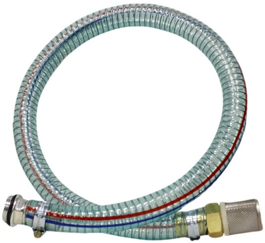 Шланг ПВХ для дизельных насосов БелАК 1'' 2 м, с пластиковым фильтром и фитингом БАК.99000