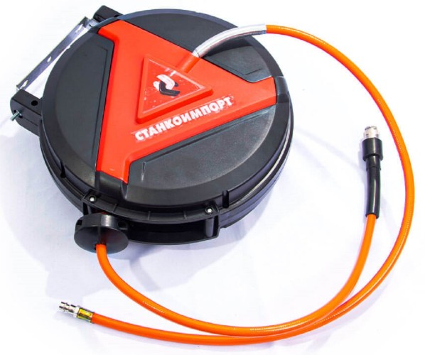 Шланг воздушный на катушке СТАНКОИМПОРТ HR0812PU самоскручивающейся 8/12 мм 10 м