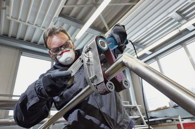 Шлифмашина ленточная сетевая BOSCH GRB 14 CE для обработки труб 06018A9000 Кейс - изображение 2