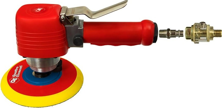 Шлифмашина полировальная пневматическая QUATTRO ELEMENTI орбитальная 150 мм 10000 об/мин, крепление velcro, разъем euro 248-764 - изображение 2