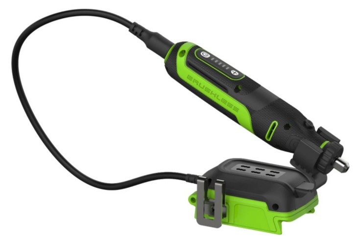 Шлифмашина прямая аккумуляторная GREENWORKS 3200807 с принадлежностями 52 шт., без АКБ и ЗУ - изображение 2