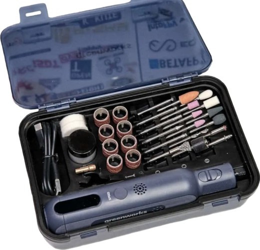 Шлифмашина прямая аккумуляторная GREENWORKS GPT-8VRT 3 200 707 с принадлежностями 52 шт 3200707 - изображение 5