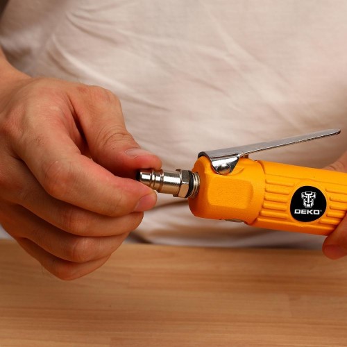Шлифмашина прямая пневматическая DEKO DKPT02 SET 3 в чемодане с набором 15 предметов 018-1102 - изображение 4