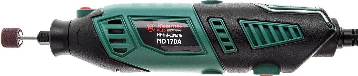 Шлифмашина прямая сетевая Hammer MD170A гибкий вал + насадки 160 шт. 113-003 - изображение 2