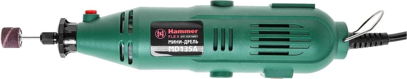 Шлифмашина прямая сетевая Hammer MD135A гибкий вал 2,4-3,2мм + насадки 41 шт. 113-002 - изображение 2
