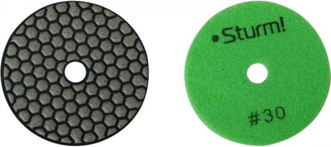 Шлифовальный круг по камню Sturm 9012-D100-30 алмазный гибкий, 100 мм, p30, сухое шлиф.