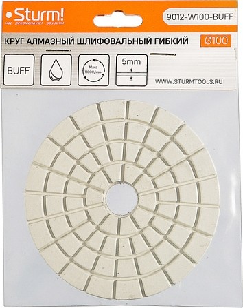 Шлифовальный круг по камню Sturm 9012-W100-BUFF алмазный гибкий, 100 мм, мокрое шлиф. - изображение 2