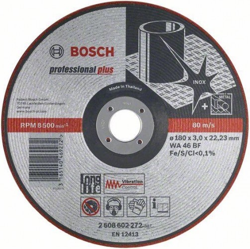 Шлифовальный круг по металлу BOSCH 125х3х22.2 мм WA46-BF Vibration Control 2608602218