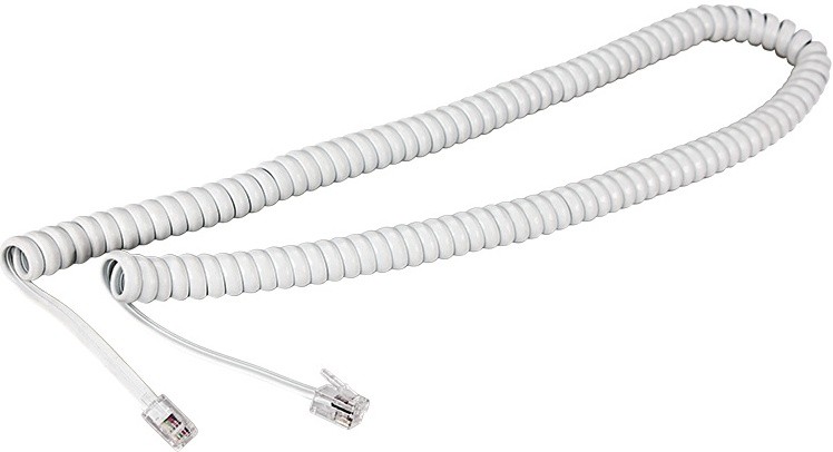 Шнур для телефонной трубки REXANT 18-2041 витой RJ-10 (4P-4C), 4м, белый