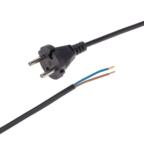 Шнур электрический REXANT 11-1305 с вилкой ПВС 2х0,75 мм² 1,5м (черный)