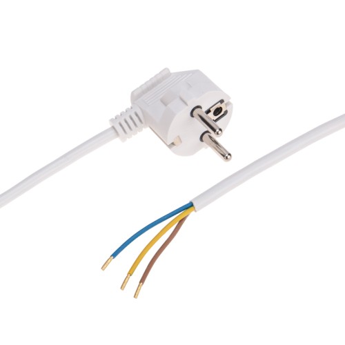 Шнур электрический REXANT 11-1314 с вилкой ПВС 3х0,75 мм² 2м (белый)