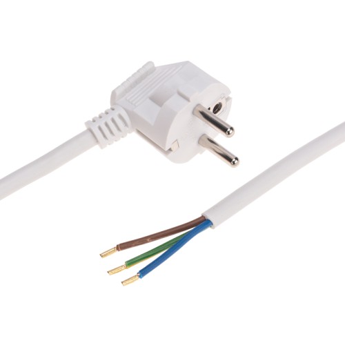Шнур электрический REXANT 11-1325 с вилкой ПВС 3х1,5 мм² 3м (белый)
