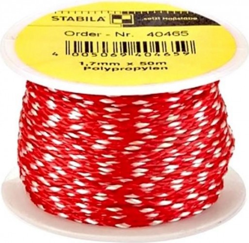 Шнур каменщика STABILA красно-белый полипропилен 1,7 мм х 50м 40465
