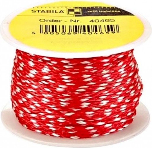 Шнур каменщика STABILA красно-белый полипропилен 2,0 мм х 100м 40468