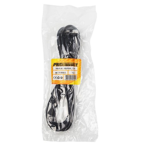 Шнур Proconnect 17-5503-6 VGA-VGA с ферритами, 1,8м, черный - изображение 4