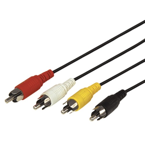 Шнур REXANT 17-0301 4 RCA-4 RCA, 1м, черный