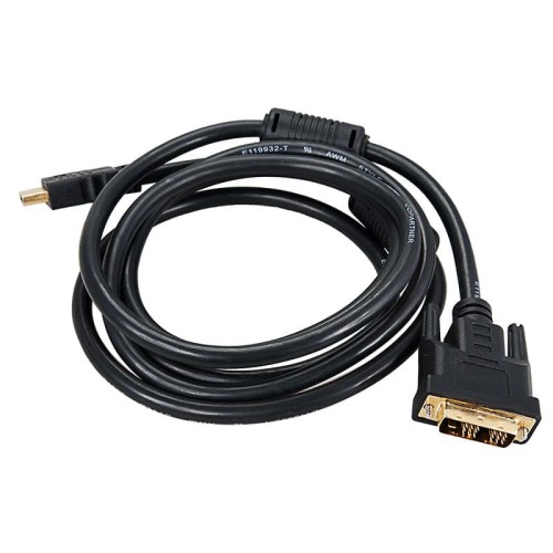 Шнур REXANT 17-6303 HDMI-DVI-D с фильтрами, 1,5м, Gold (PE пакет) - изображение 2