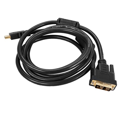 Шнур REXANT 17-6304 HDMI-DVI-D с фильтрами, 2м, Gold (PE пакет) - изображение 2