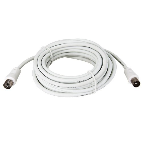 Шнур REXANT 18-0005 ТВ гнездо-ТВ штекер, 5м, белый - изображение 2