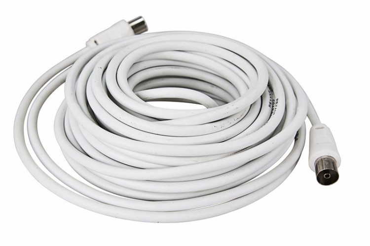 Шнур REXANT 18-0008 ТВ гнездо-ТВ штекер, 15м, белый - изображение 2