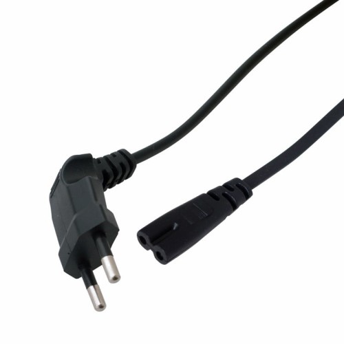 Шнур сетевой REXANT 11-1104 вилка угловая-евро-разъем С7, 2x0,75 мм², 1,5м