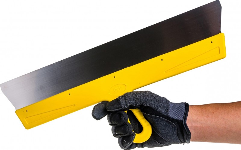 Шпатель Biber МАСТЕР 35179 фасадный нерж. сталь, желтая рукоятка, 450мм Тов-176006 - изображение 2