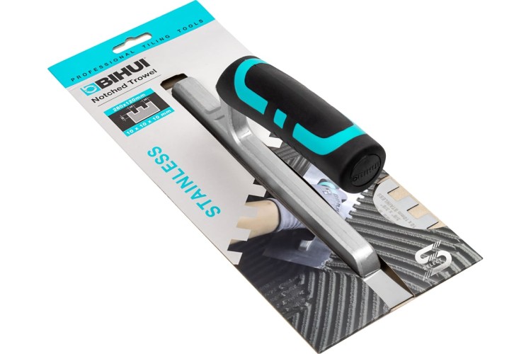 Шпатель BIHUI PTSB10 зубчатый,  из нерж.стали (зуб 10мм) - изображение 4